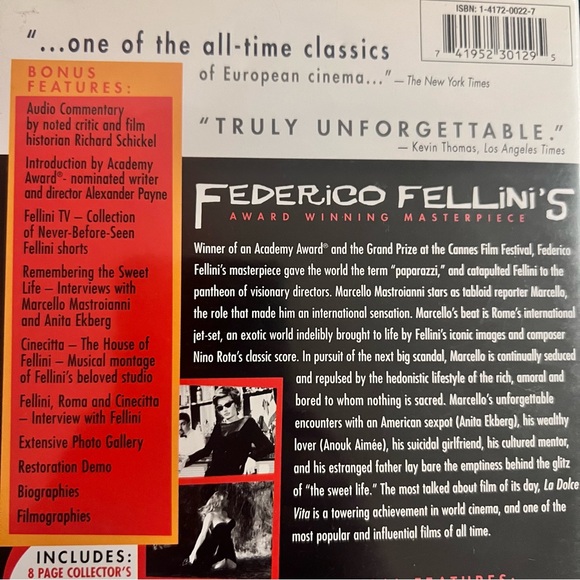 La Dolce Vita DVD 2 Disc Collectors Set - Picture 3 of 5